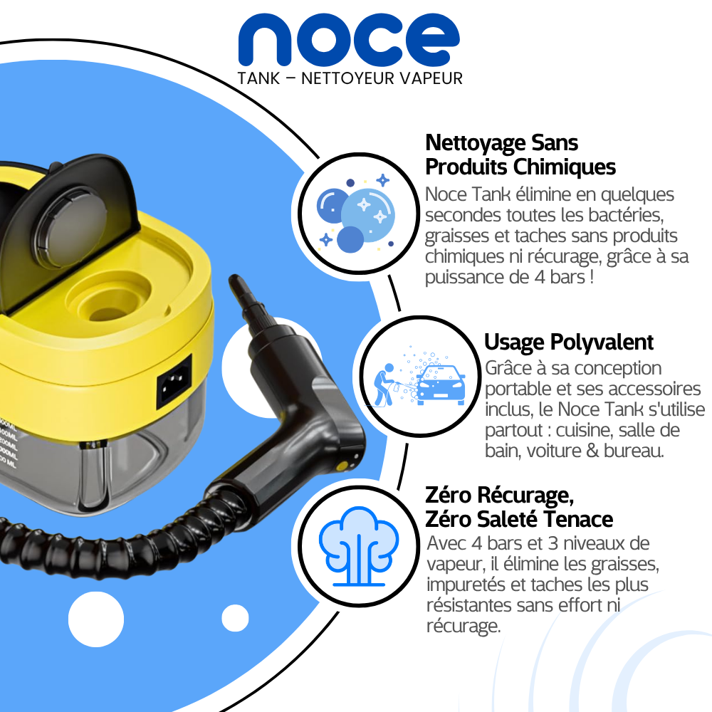 Noce Tank | Nettoyeur vapeur grand format