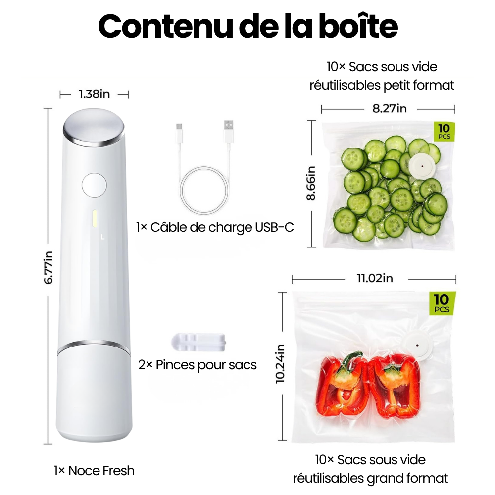 Noce Fresh | Scelleur sous vide rechargeable
